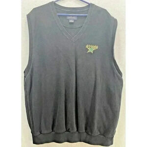 Dallas Stars Sweater Vest Black Antigua Brand 100% Cotton Sz L